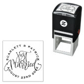 Tampon Auto-encreur Lettre main juste marié Faire-part (En situation)