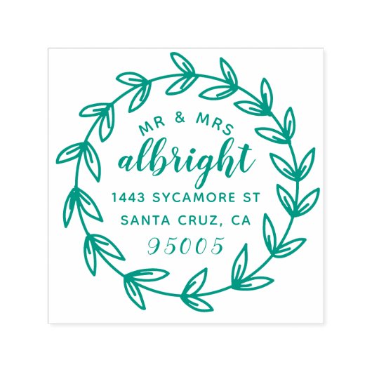 Tampon Auto-encreur Lettre main M. et Mme Mariage Adresse de retour (Design)