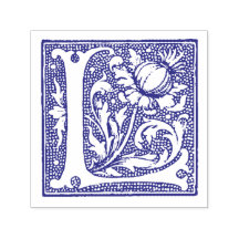 Lettre manuscrite médiévale L Monogramme