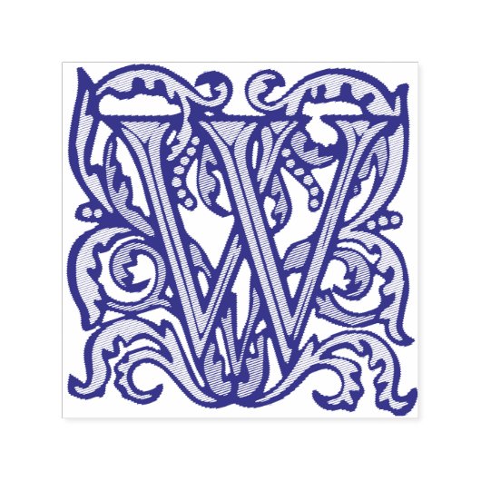 Tampon Auto-encreur Lettre manuscrite médiévale W (Design)