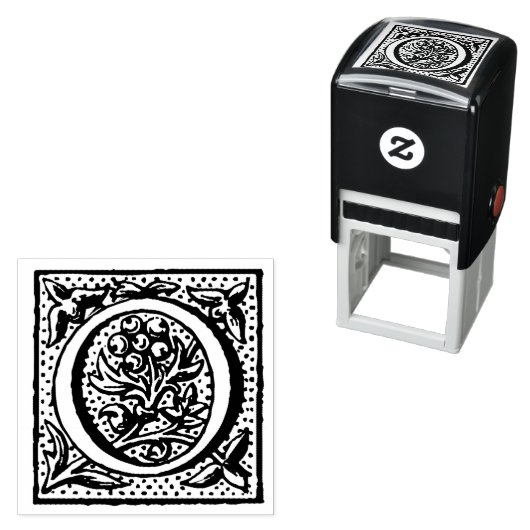 Tampon Auto-encreur Lettre médiévale Renaissance O Monogramme (En situation)