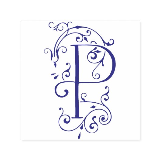 Tampon Auto-encreur LETTRE VITALE FLORE P MONogramme (Design)