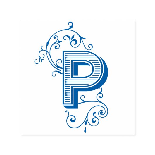 Tampon Auto-encreur LETTRE VITALE vintage P MONOGRAMME (Design)