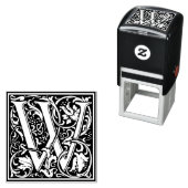 Tampon Auto-encreur Lettre W Art nouveau Carrelage noir et blanc (En situation)