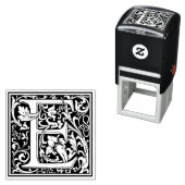 Tampon Auto-encreur Lettre William Morris E Timbre Floral victorien (En situation)