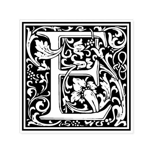 Tampon Auto-encreur Lettre William Morris E Timbre Floral victorien (Design)