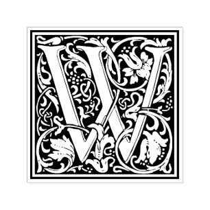 Tampon Auto-encreur Lettre William Morris W Timbre Floral victorien