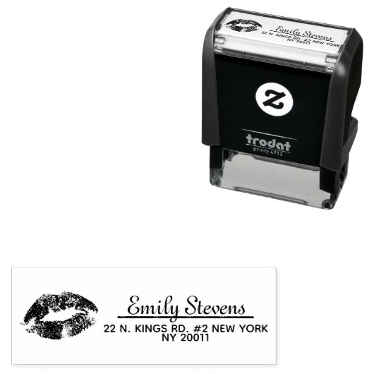 Tampon Auto-encreur Lèvres monogrammes (En situation)