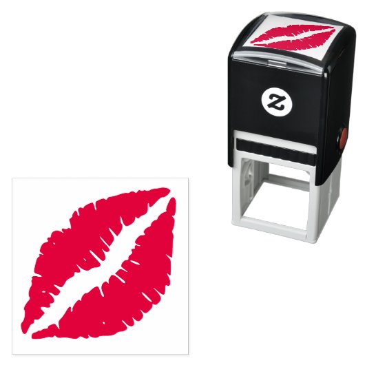 Tampon Auto-encreur Lèvres - Scellées avec un baiser (En situation)