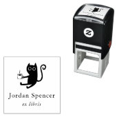 Tampon Auto-encreur Librairie Cat & Coffee Ex Livre personnalisé (En situation)