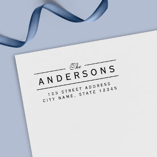 Tampon Auto-encreur Ligne Elegant Nom de famille Adresse de retour