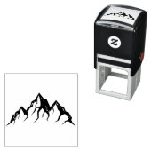 Tampon Auto-encreur Ligne Tirée Mountain Rustic Mariage Papeterie (En situation)