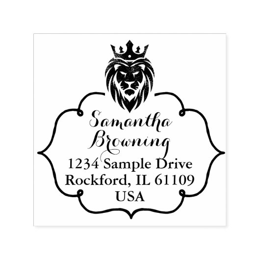 Tampon Auto-encreur Lion Avec Couronne - Style Or 3 (Design)