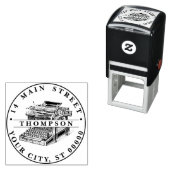 Tampon Auto-encreur Lithographe vintage (En situation)