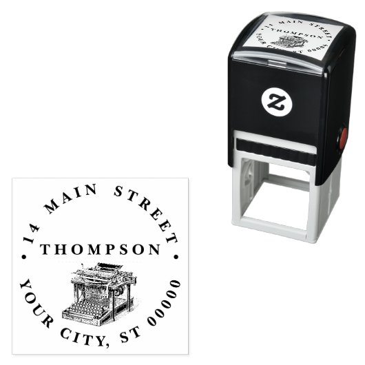 Tampon Auto-encreur Lithographe vintage (En situation)