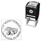 Tampon Auto-encreur Lithographie de dessin de la fente n° 1 Nom Adress (En situation)