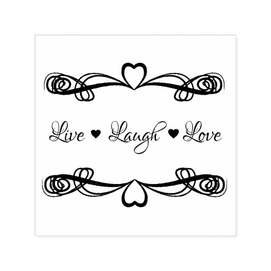 Tampon Auto-encreur Live Laugh Love Hearts (Design)