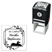 Tampon Auto-encreur Livre amant's Modern Botanical Geometry Ex Libris (En situation)