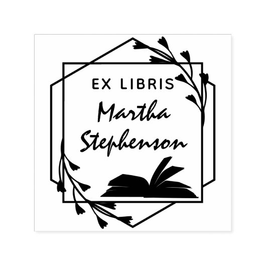Tampon Auto-encreur Livre amant's Modern Botanical Geometry Ex Libris (Design)