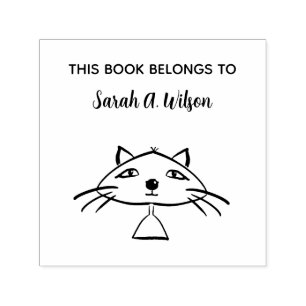 Tampon Auto-encreur Livre de chat d'art drôle cool appartient livre pe