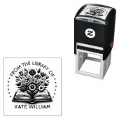 Tampon Auto-encreur Livre floral vintage De la bibliothèque de timbre (En situation)