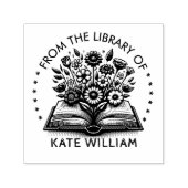 Tampon Auto-encreur Livre floral vintage De la bibliothèque de timbre (Design)