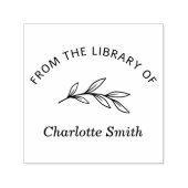 Tampon Auto-encreur Livre manuscrit De La Bibliothèque Feuille À Main (Design)