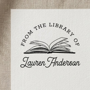 Tampon Auto-encreur Livre ouvert de la bibliothèque d'ex-libris