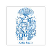 Tampon Auto-encreur Livres et Louvain de café Personnalisé (Design)