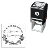 Tampon Auto-encreur Livres et marguerites botaniques #1 Nom du script (En situation)