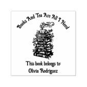 Tampon Auto-encreur Livres et Thé (Design)