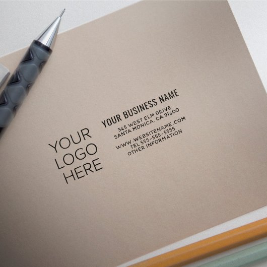 Tampon Auto-encreur Logo Adresse de retour d'affaires