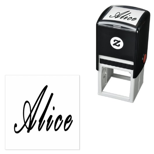 Tampon Auto-encreur Logo Alice Name, (En situation)
