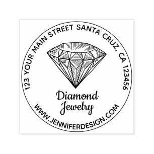 Tampon Auto-encreur Logo Bijou Bling Diamant