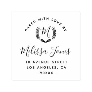 Tampon Auto-encreur Logo de boulangerie personnalisé avec écriture élé