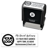 Tampon Auto-encreur Logo de l'entreprise de messagerie simple (En situation)