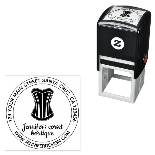 Tampon Auto-encreur Logo de mode Lingerie Corset (En situation)