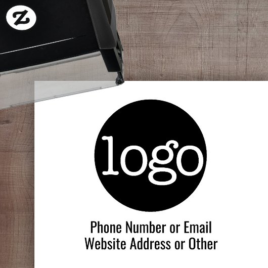 Tampon Auto-encreur Logo d'entreprise avec 2 lignes de texte