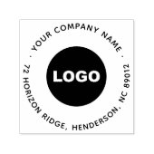 Tampon Auto-encreur Logo d'entreprise Modern Round Retour Adresse Slog (Design)