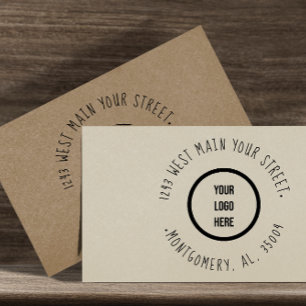 Tampon Auto-encreur Logo d'entreprise moderne Adresse de retour manusc