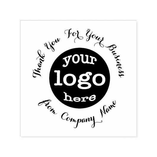 Tampon Auto-encreur Logo d'entreprise personnalisé Merci élégant (Design)