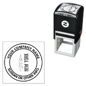 Tampon Auto-encreur Logo d'entreprise personnalisé New York (En situation)
