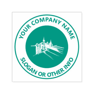 Tampon Auto-encreur Logo d'entreprise personnalisé vert ville