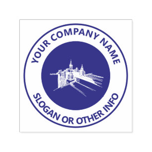 Tampon Auto-encreur Logo d'entreprise personnalisé Ville Violet