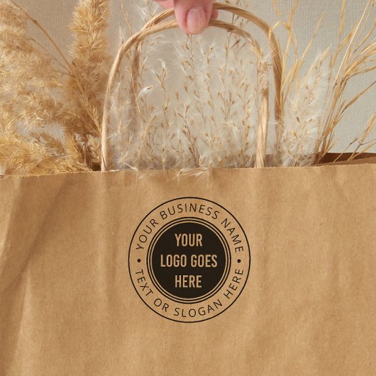 Tampon Auto-encreur Logo D'Entreprise Rond Personnalisé Avec Slogan