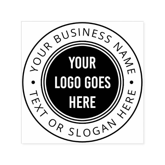 Tampon Auto-encreur Logo D'Entreprise Rond Personnalisé Avec Slogan (Design)