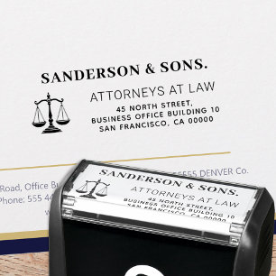 Tampon Auto-encreur Logo échelle de justice personnalisé élégant