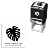 Tampon Auto-encreur Logo Feuille Monstera Tropical Nom commercial Marq (En situation)