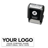 Tampon Auto-encreur Logo horizontal personnalisé Nom commercial Titre (En situation)