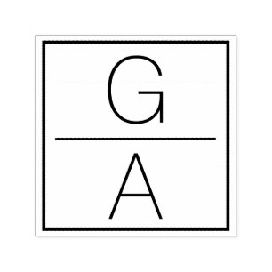 Tampon Auto-encreur Logo Mariage moderne Double Monogramme